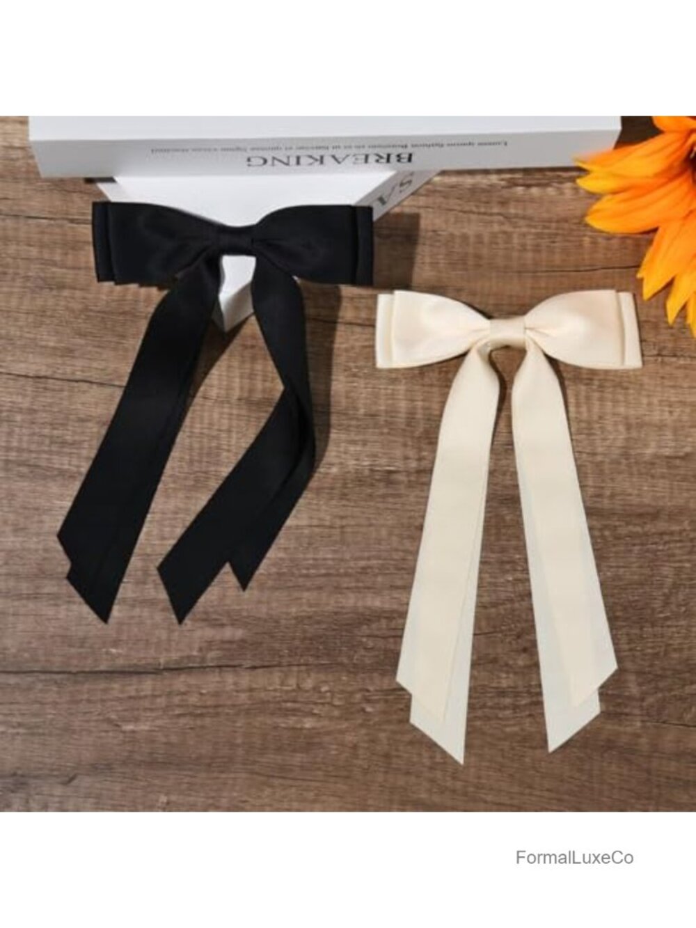 2PC Satin Hair Bow Clips Alligator Metal Ponytail Holder Women Girls - Picture 6 of 6